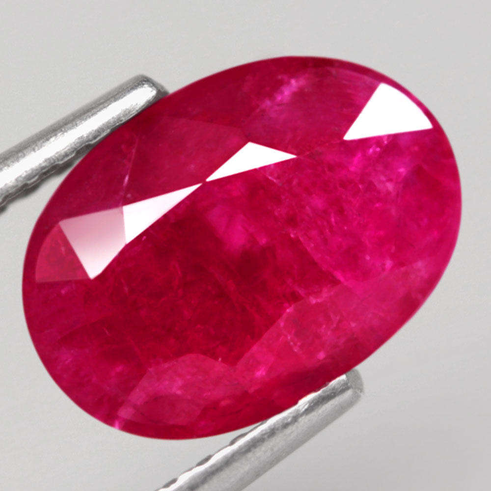 2.26Ct.  Ruby Pinkish Red Oval Big Normal Heated Winza,Tanzania Natural Gemstone