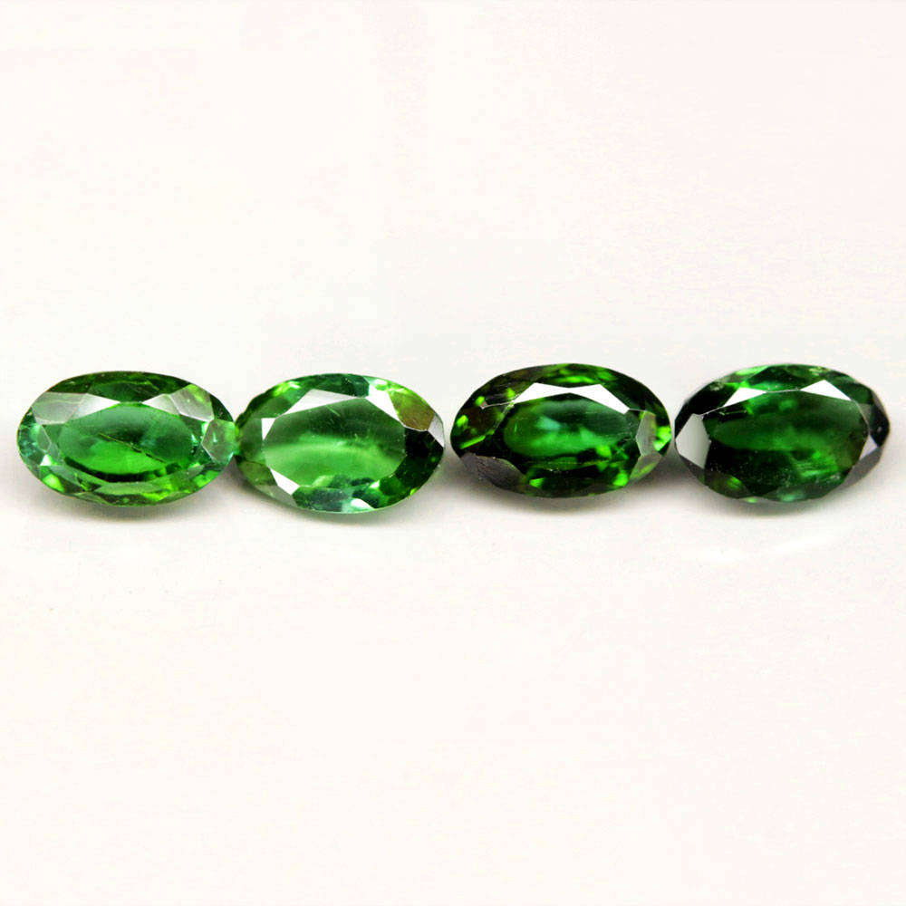1.24Ct. Tourmaline Green Oval **4 Pieces**Unheated Mozambique Sparking! Natural Gemstone
