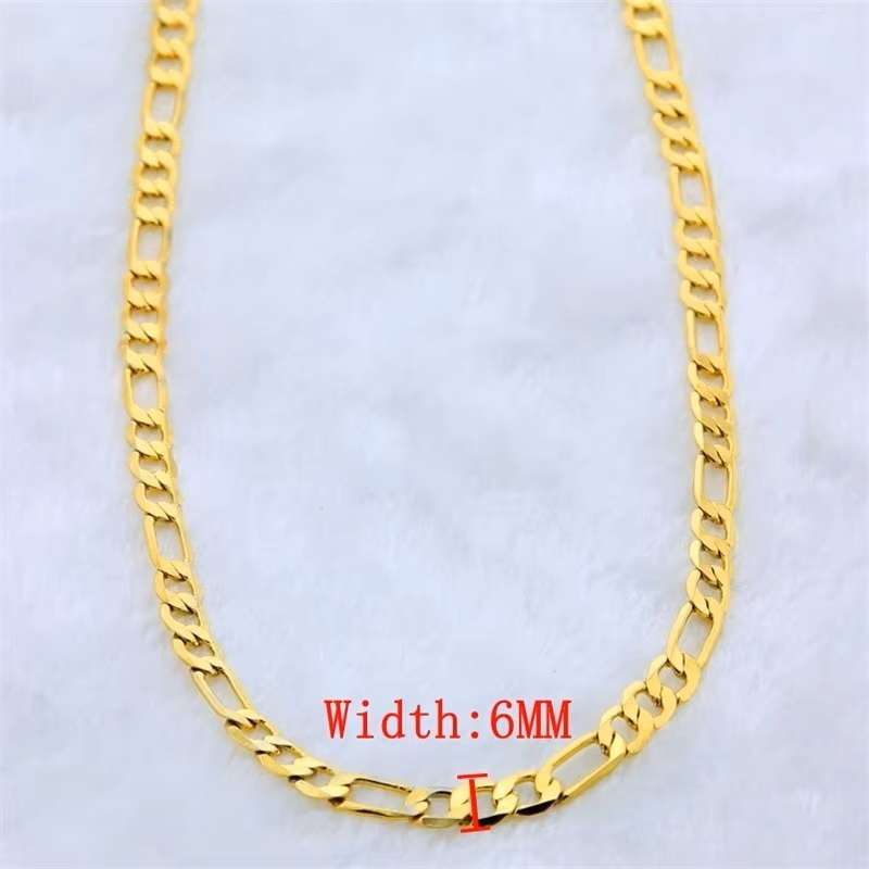 Necklace Classic Link Chain  6mm/55cm18ct Gold Plated