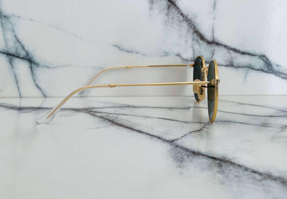 Ray-Ban Round Classic Sunglasses  RB3447 Gold/Green Lense