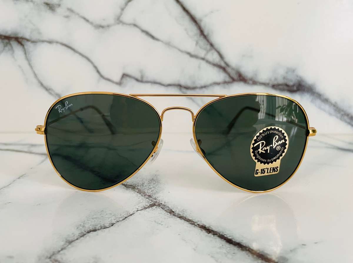 Ray-Ban Classic Aviator Sunglasses  RB3025 Gold/Green Lense
