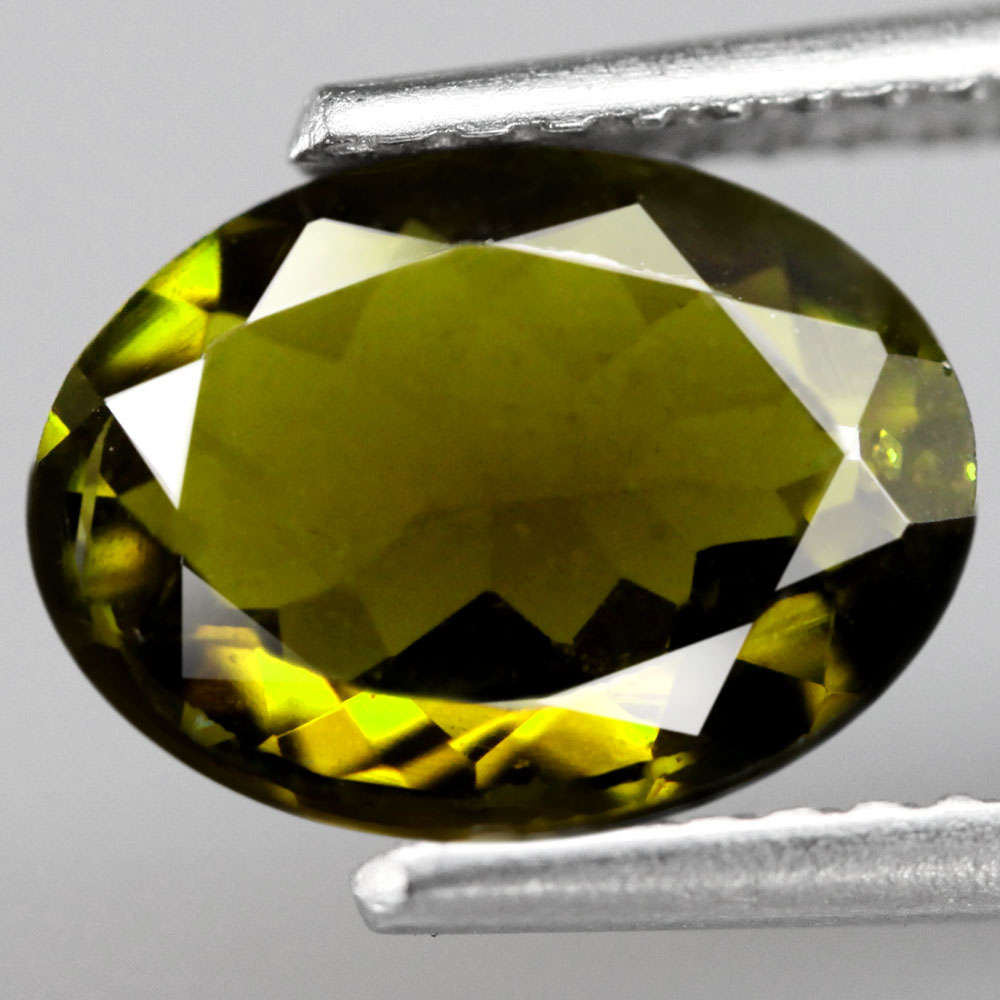1.34Ct. Tourmaline Yellowish Green Oval Mozambique Gem Ravishing Unheated Natural