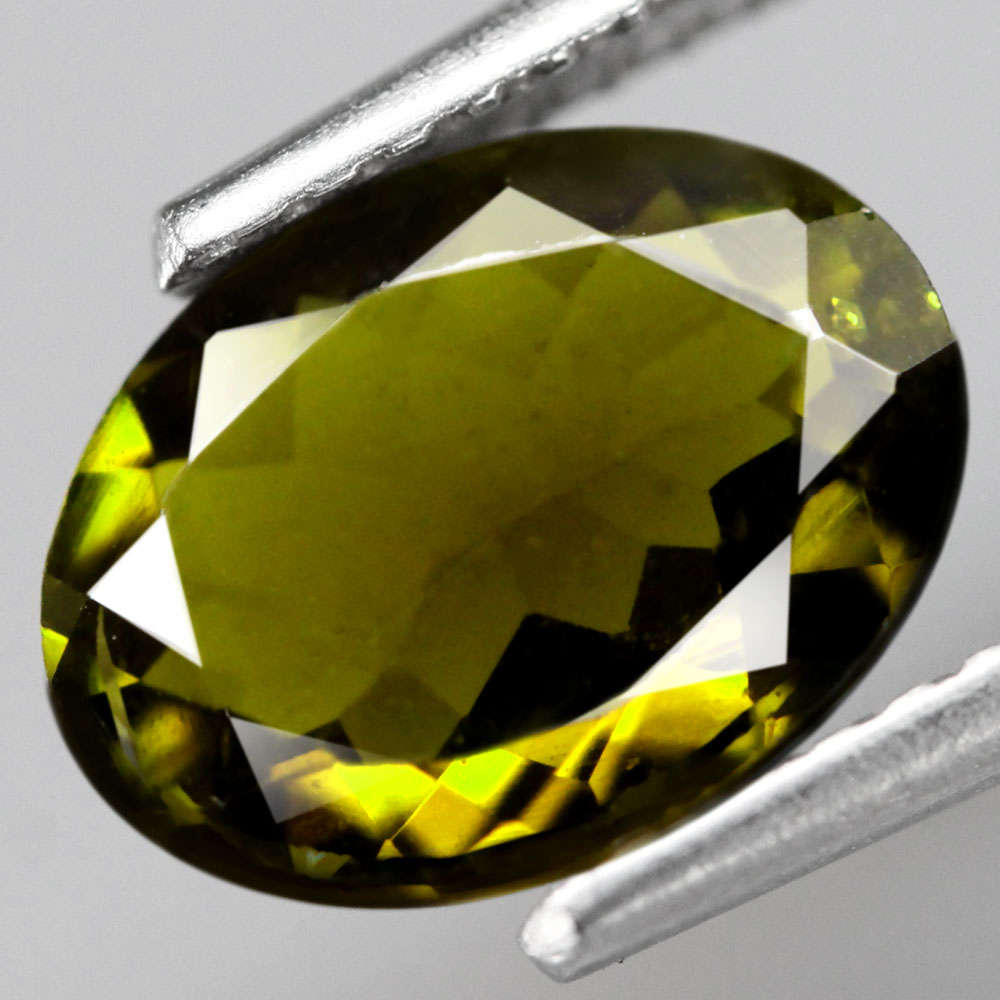 1.34Ct. Tourmaline Yellowish Green Oval Mozambique Gem Ravishing Unheated Natural