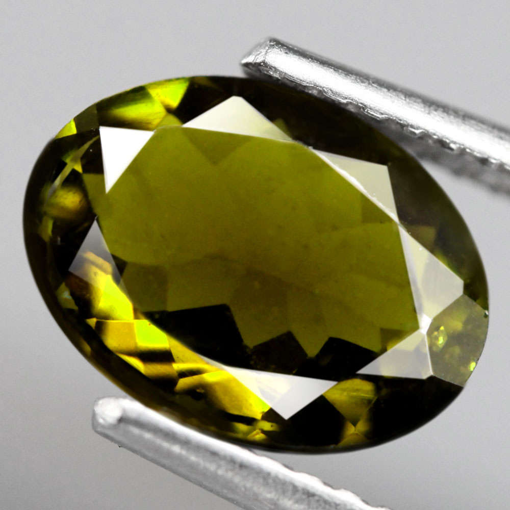 1.34Ct. Tourmaline Yellowish Green Oval Mozambique Gem Ravishing Unheated Natural