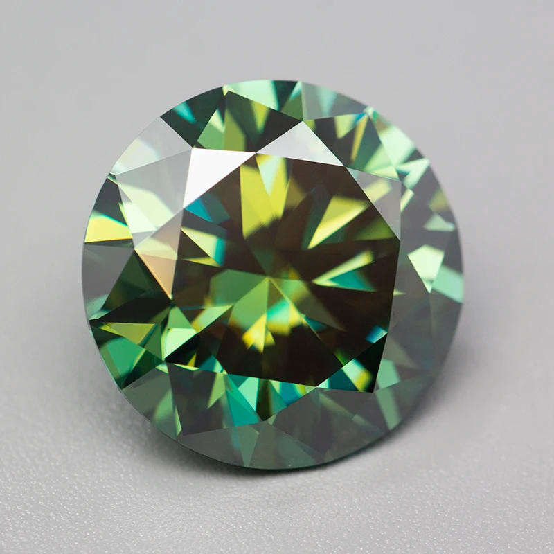 1.00ct Moissanite Green Round Excellent Cut VVS** Certified GRA**