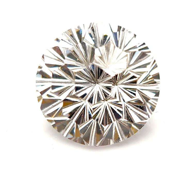 2.76Ct White Cubic Zirconia Pyrotechnic Cut Round shape 7mm