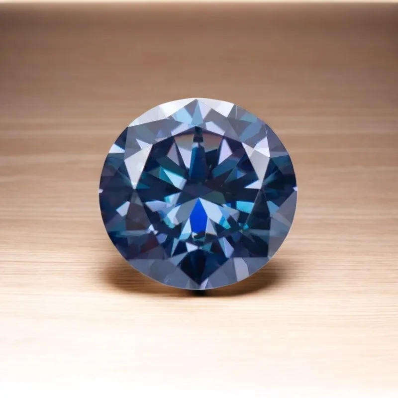 MOISSANITE Sapphire Blue 1CT  VVSI  ROUND **GRA Certified **BRILLIANT CUT