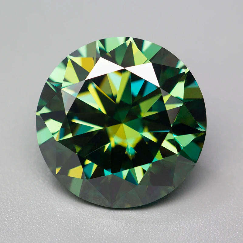 1.00ct Moissanite Green Round Excellent Cut VVS** Certified GRA**