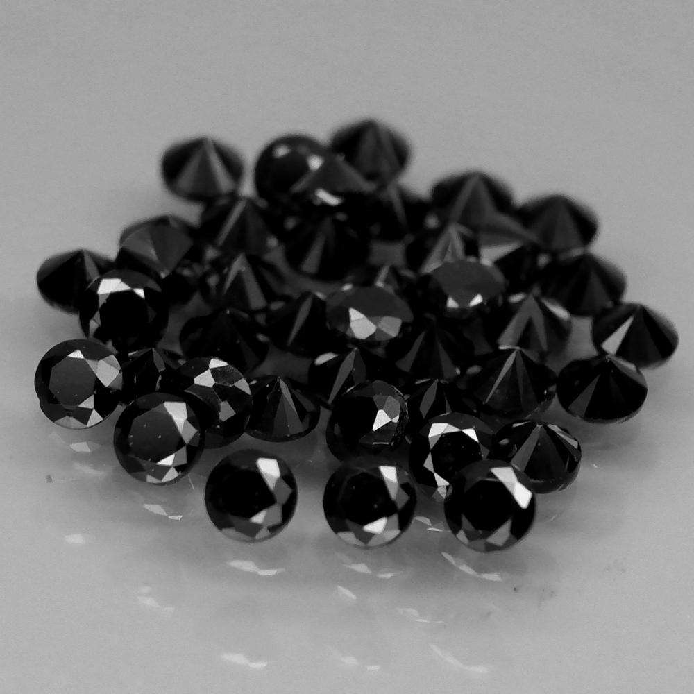 Black Spinel Round Diamond Cut 1Pcs./0.062Ct.2.2mm.Tanzania (Look Like Diamond Black)