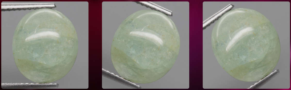 6.15Ct.  Aquamarine Sea Blue/Green Oval Cabochon Brazil Ravishing! Unheated Natural
