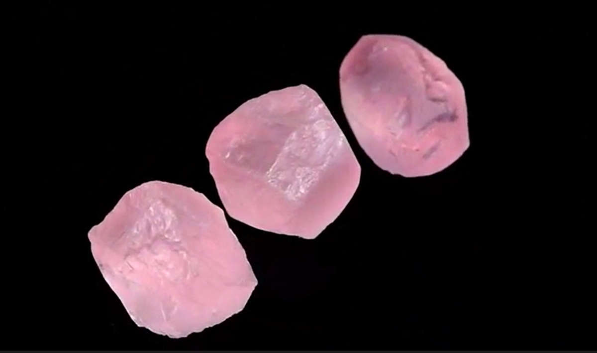 Pink Rose Quartz 3pcs Lot 30.65ct Rough Natural Untreated  Gemstone, Brazil