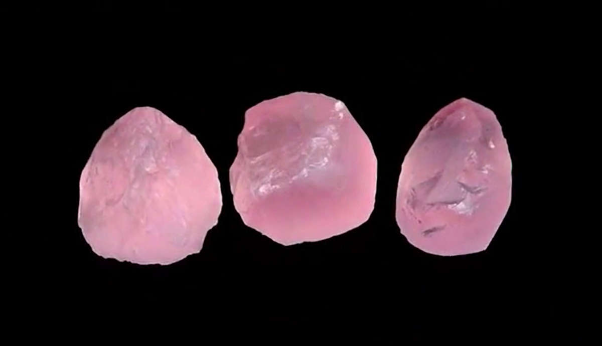Pink Rose Quartz 3pcs Lot 30.65ct Rough Natural Untreated  Gemstone, Brazil