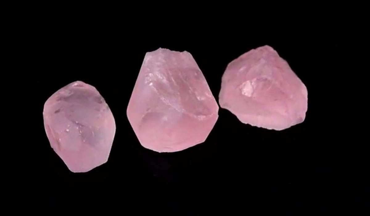 Pink Rose Quartz 3pcs Lot 30.65ct Rough Natural Untreated  Gemstone, Brazil