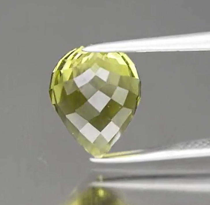 7.27ct Briolette Lemon Quartz  14.3x9.7mm VVS Natural Gem Brazil