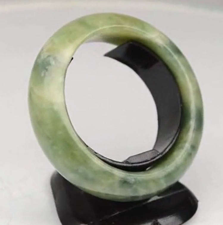 18.97ct Green Jade Ring - Untreated Myanmar Gem Ring Size 7.75 Natural