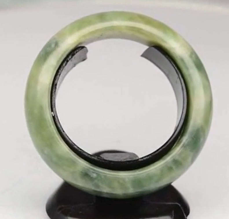 18.97ct Green Jade Ring - Untreated Myanmar Gem Ring Size 7.75 Natural
