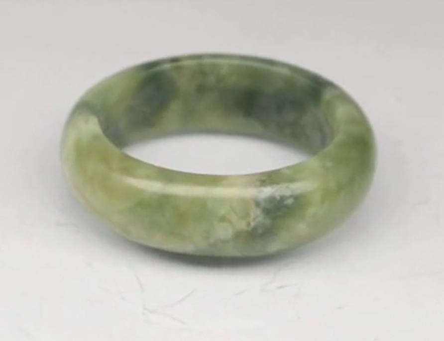 18.97ct Green Jade Ring - Untreated Myanmar Gem Ring Size 7.75 Natural