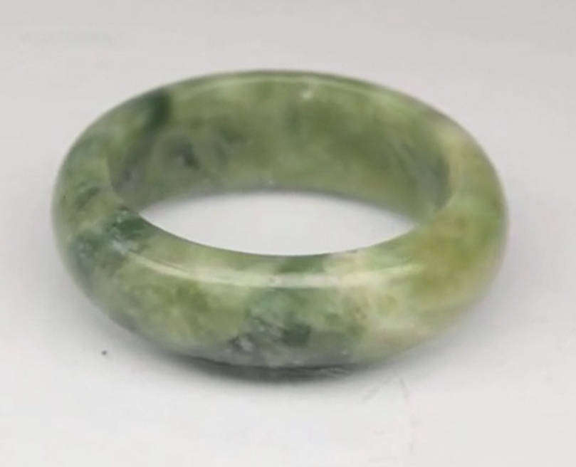 18.97ct Green Jade Ring - Untreated Myanmar Gem Ring Size 7.75 Natural