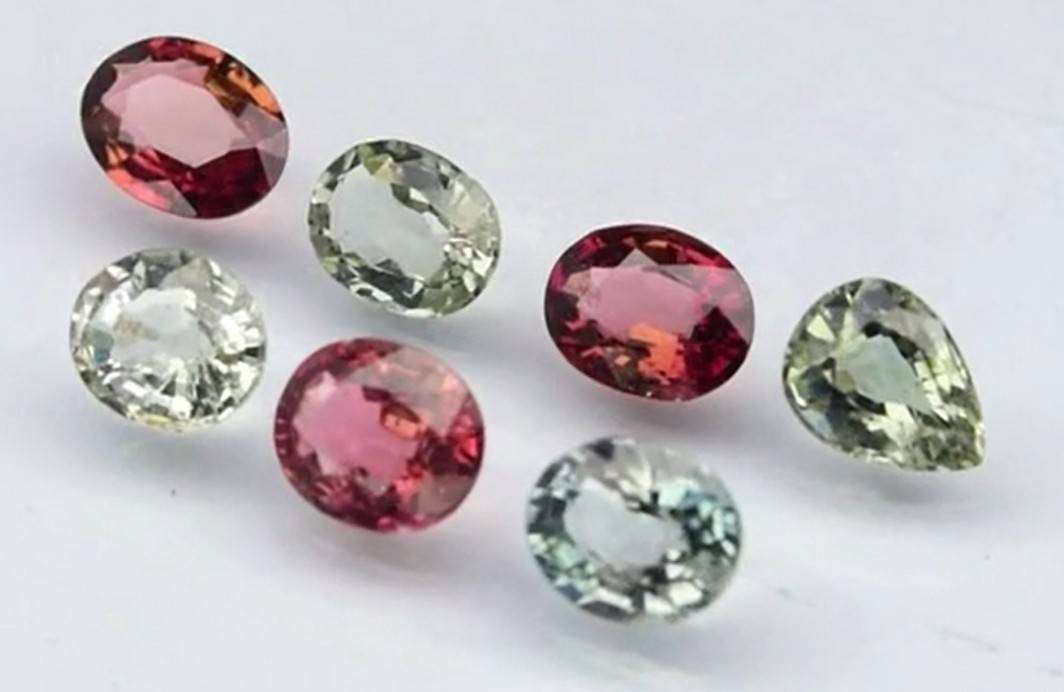 4.06ct Tourmaline 7pcs Lot Pear & Oval Natural - Unheated Mozambique