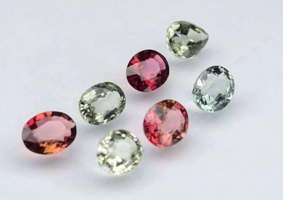 4.06ct Tourmaline 7pcs Lot Pear & Oval Natural - Unheated Mozambique