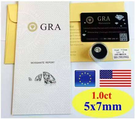 1Cts Moissanite Oval 5x7mm *VVSI D  D/VVSI **GRA Certified** BRILLIANT CUT