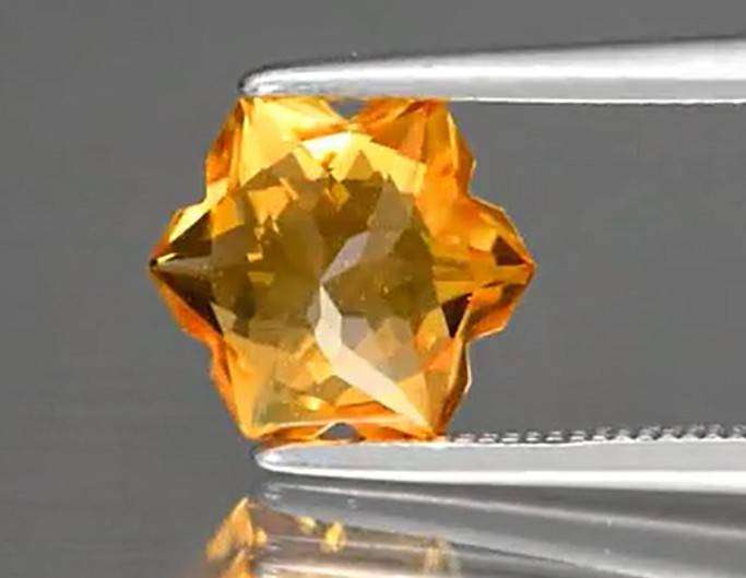 1.63ct Snowflake Yellow Citrine 8.5x7.5mm VVS Natural  Brazil
