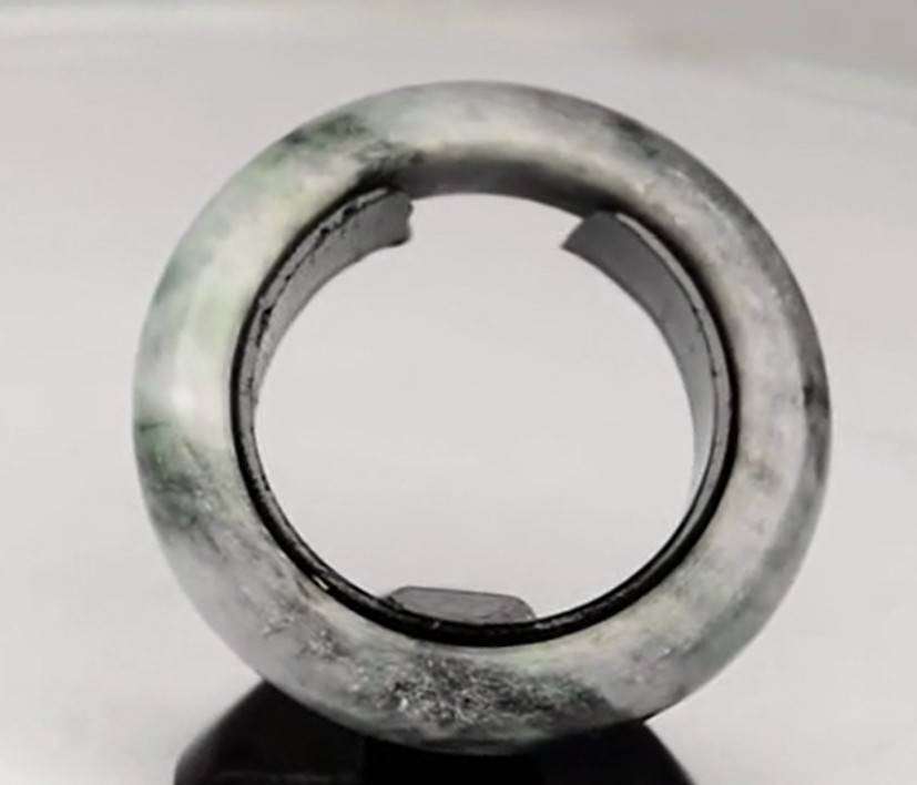 15.32ct Green Jade Ring - Untreated Myanmar Gem Ring Size 7 Natural