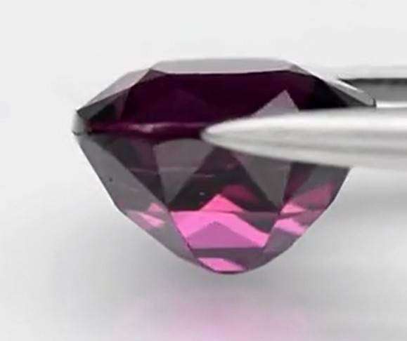 2.11ct Pinkish Purple Rhodolite Garnet VS Cushion Natural
