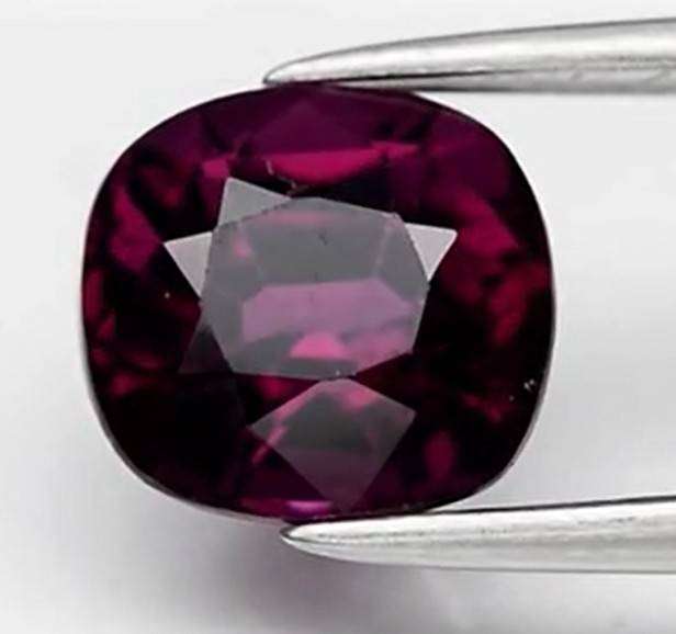 2.11ct Pinkish Purple Rhodolite Garnet VS Cushion Natural