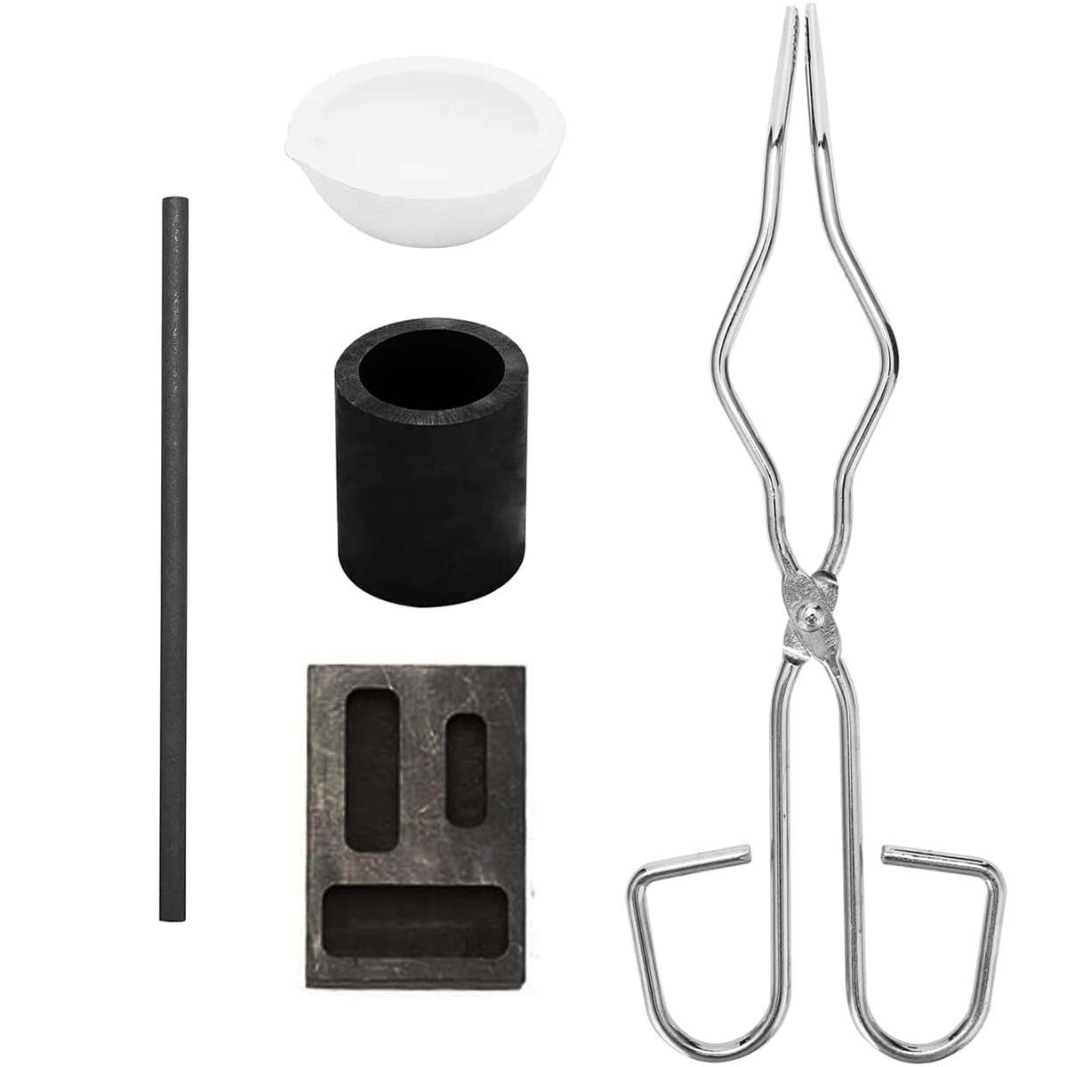 5pcs Graphite Crucible Set,Gold Ingot Mold Set Jewelry Design