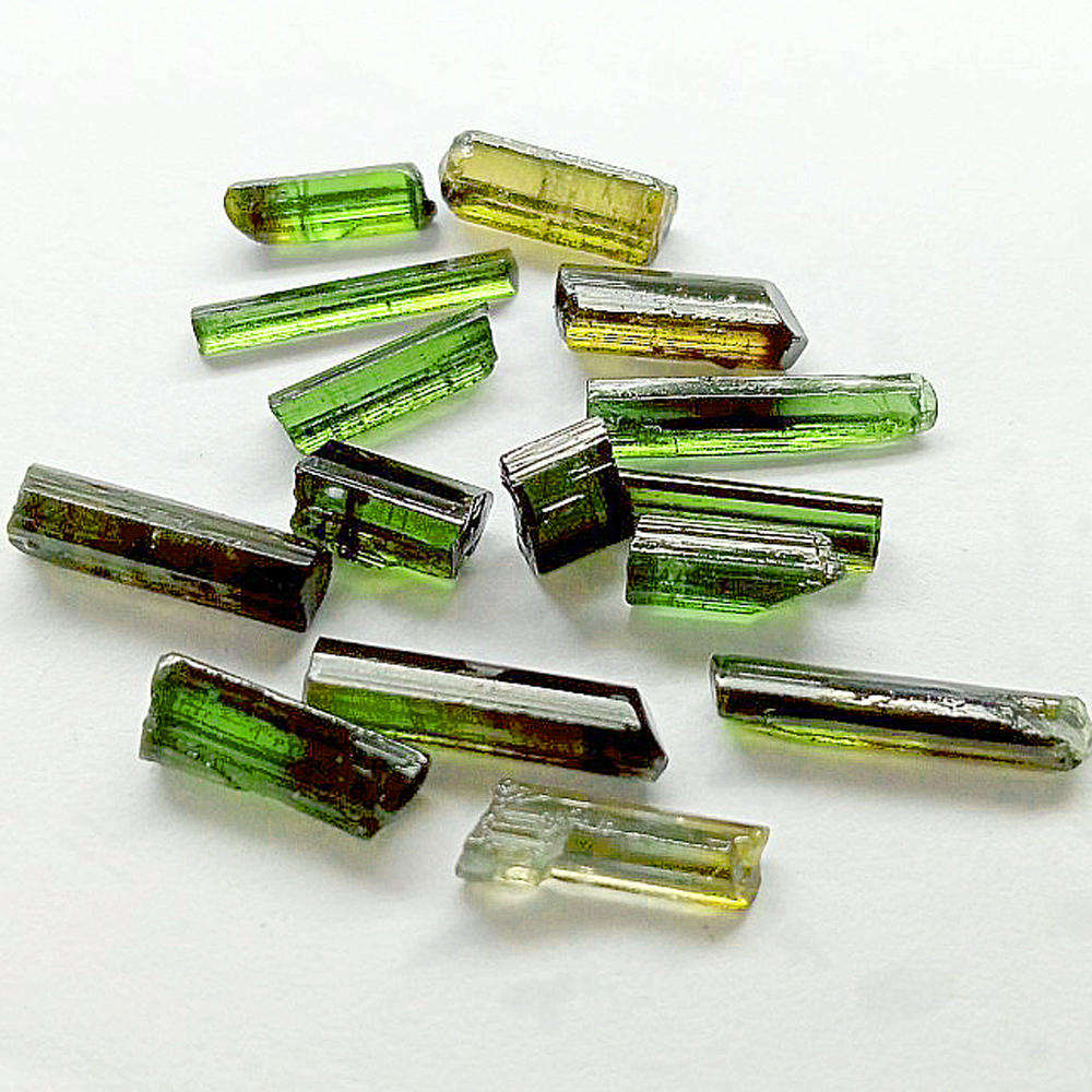 15.90Ct. Tourmaline Green Color Rough 15Pces Unheated Mine Nigeria Natural Gemstone