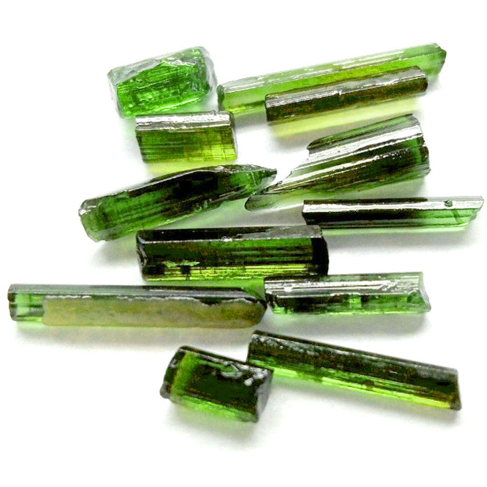 14.60Ct. Tourmaline Green Color Rough 12Pces Unheated Mine Nigeria Natural Gemstone