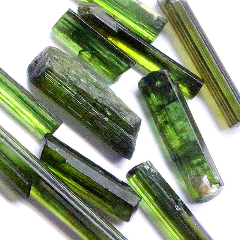 12.25Ct. Tourmaline Green Color Rough 10Pces Unheated Mine Nigeria Natural Gemstone