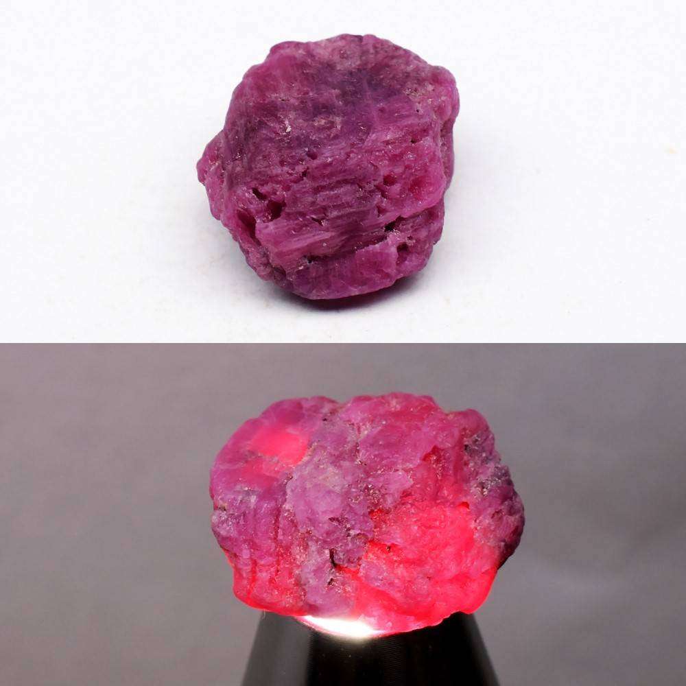 18.44ct Purplish Red Ruby  Rough 17.2x16.5mm Natural - Unheated, Africa Gem