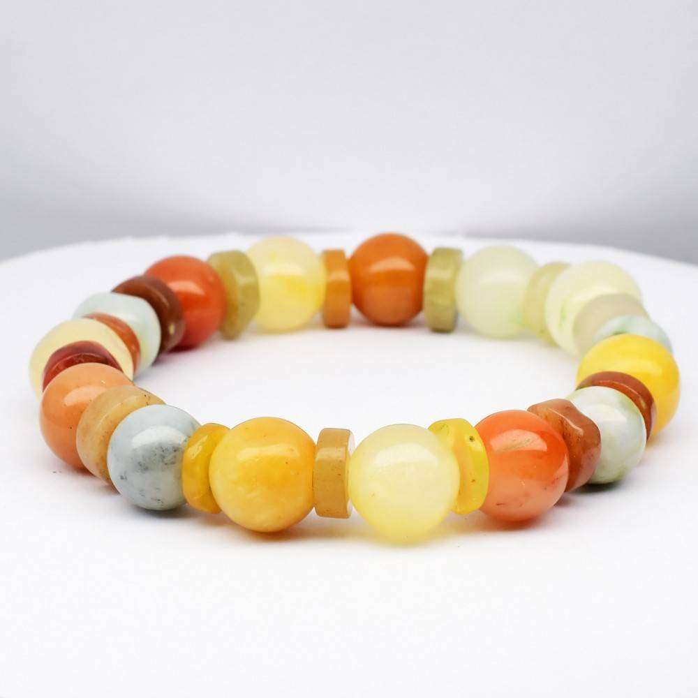 188.77ct Jade Bracelet Multi Color 30pc  - Untreated Myanmar Gems Bracelet 2.5"