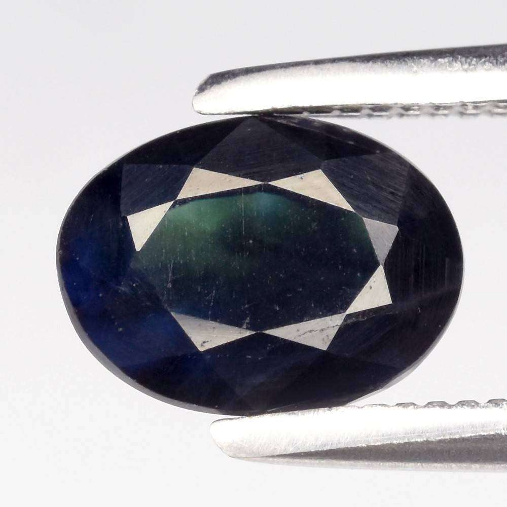 1.02ct Green Blue Sapphire 6.5x5mm Oval Natural - Heated, Africa Gemstone