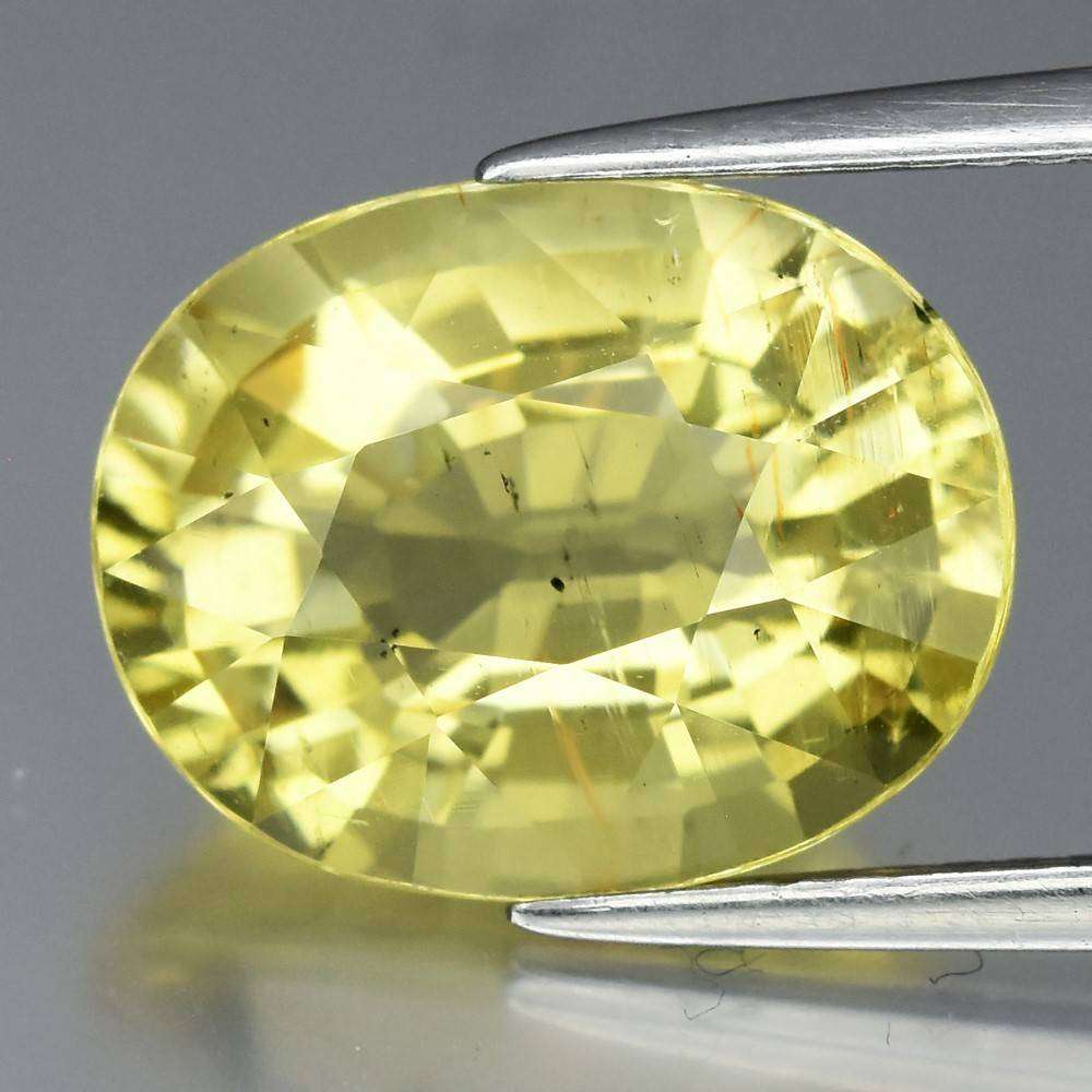 5.00ct Scapolite Oval Yellow 12.7x10mm Natural  - Tanzania Gemstone