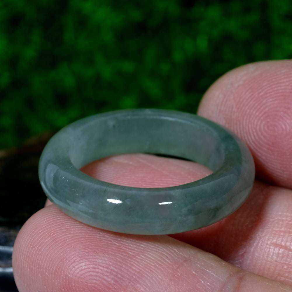 18.70ct Jadeite Glassy Green Ring Untreated, Burmar Gem Ring Size 7.5 US Natural