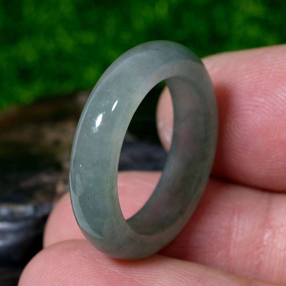 18.70ct Jadeite Glassy Green Ring Untreated, Burmar Gem Ring Size 7.5 US Natural