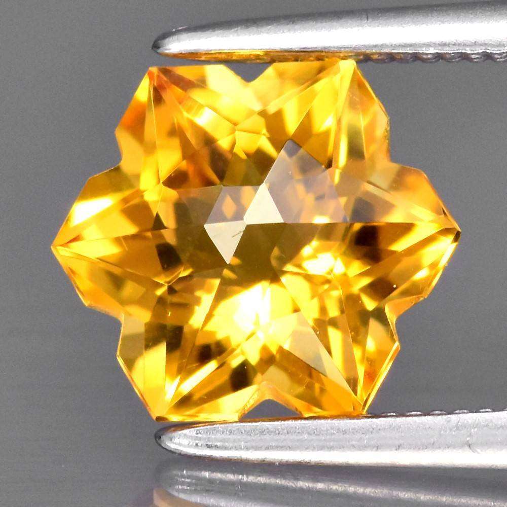1.63ct Snowflake Yellow Citrine 8.5x7.5mm VVS Natural  Brazil