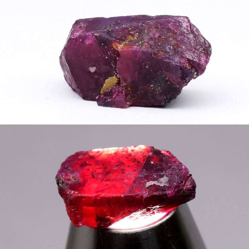 5.42ct Deep Purplish Red Ruby Rough 13.3x7.5mm  Unheated Madagascar Gem Natural