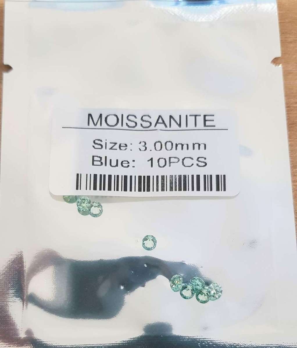 Moissanites Blue 3.00mm D/VVS1  0.10ct **1 Piece** Small Size Stones Loose