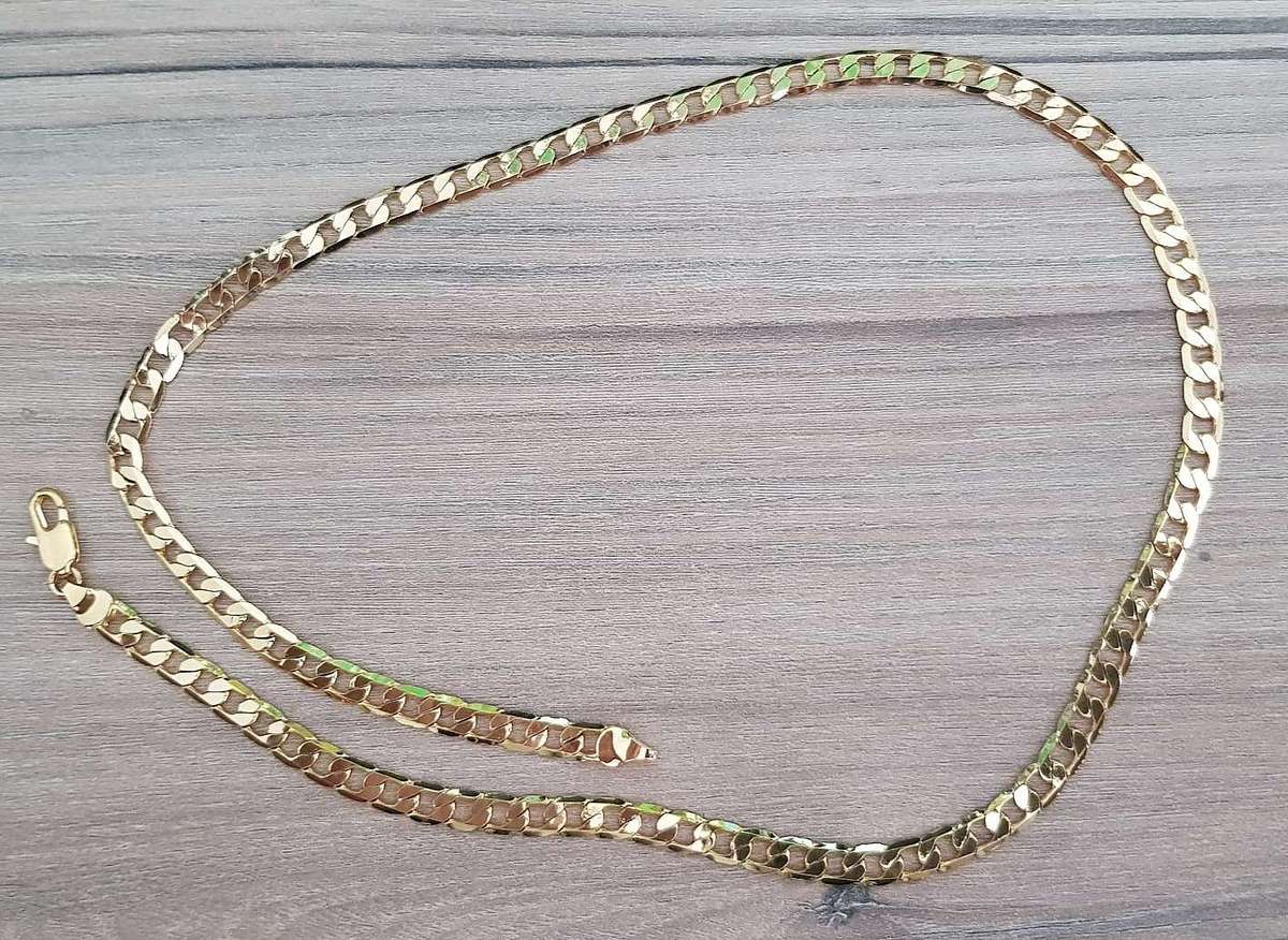 Necklace Classic Link Chain  6mm/55cm18ct Gold Plated