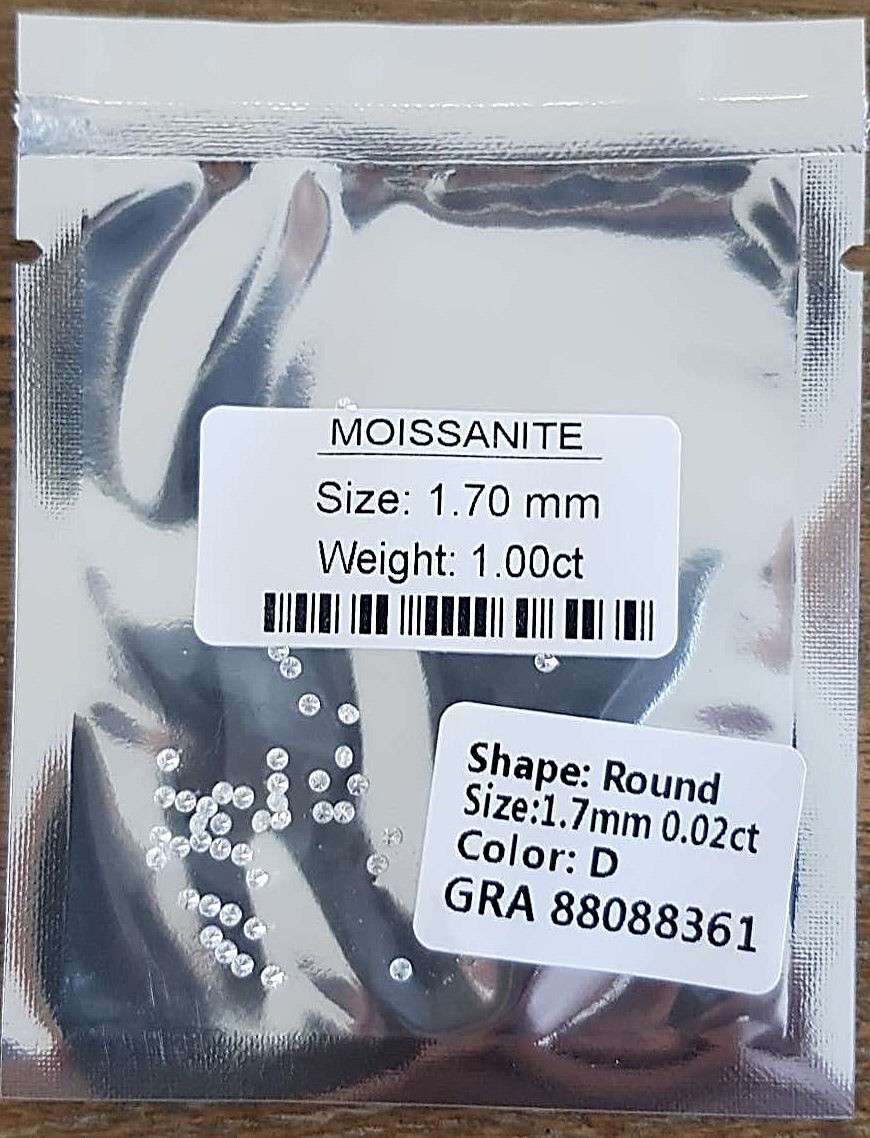 Moissanites 1.7mm D / VVS1  1.00ct **GRA Certified** Small Size 0.02cts Stones Loose