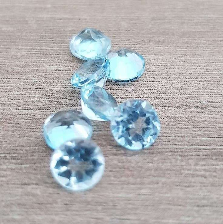 Blue Topaz Round Cut 5MM Loose Gemstone  Natural