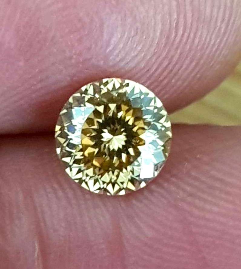 Champagne Moissanite 1Ct  **100 Facetted Cut** VVSI  ROUND **GRA Certified **BRILLIANT CUT