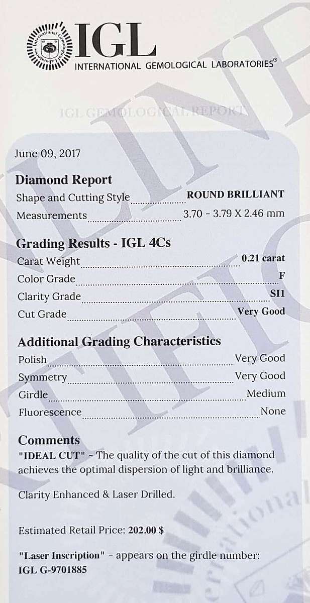 0.21Cts Diamond**Certified** F/SI1 Natural Loose White Cut Natural