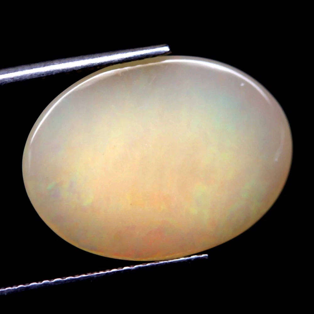 7.37Ct. Opal Cabochon Milky Colors Glittering Rainbow 3D! Ethiopian Natural