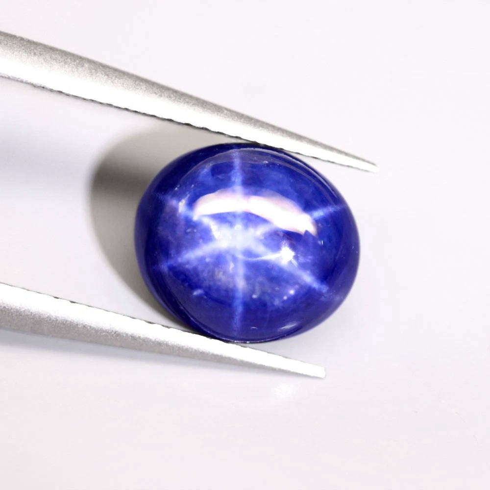 3.34Ct. Star Sapphire Cabochon 6 Rays  Deep Blue Natural
