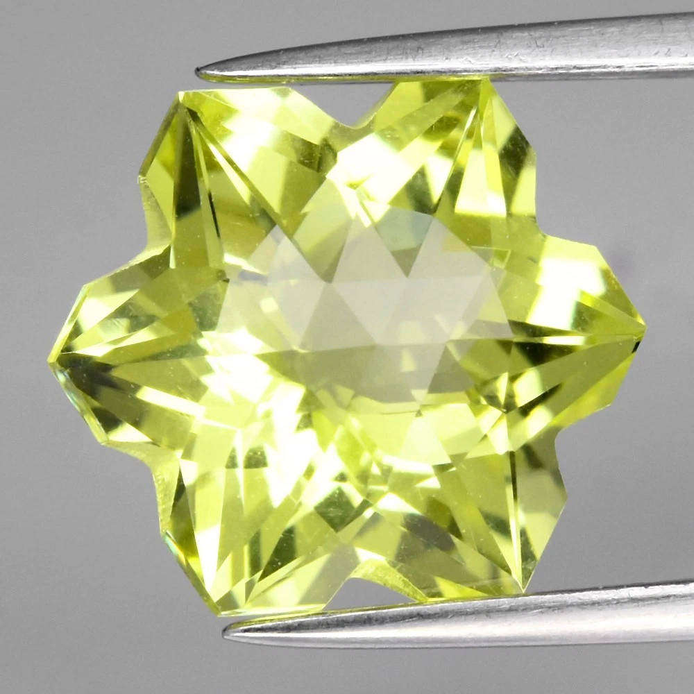 3.38ct Snowflake Lemon Quartz 11.2x9,7mm VVS Natural  - Brazil Gemstone
